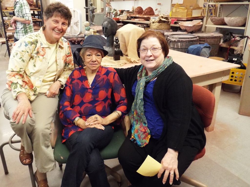 Mary Lou with Her Sculpture Friends Winnie & Nicole in Their Studio at Sinclair CC