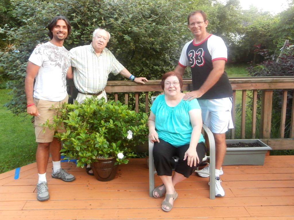 On Our Patio with Mexican Servas Friends Omar & Chris