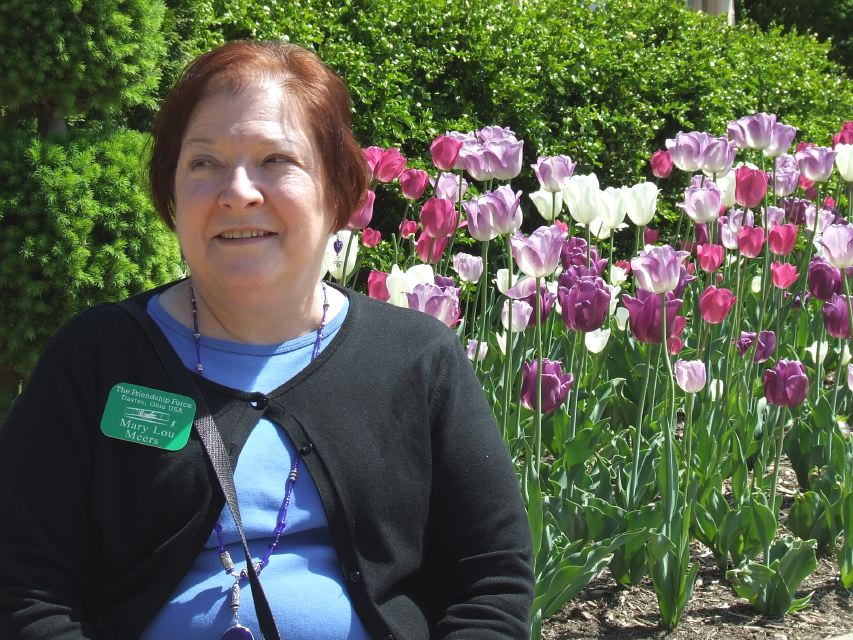 Mary Lou Among Tulips at Meijer Gardens and Sculpture Park