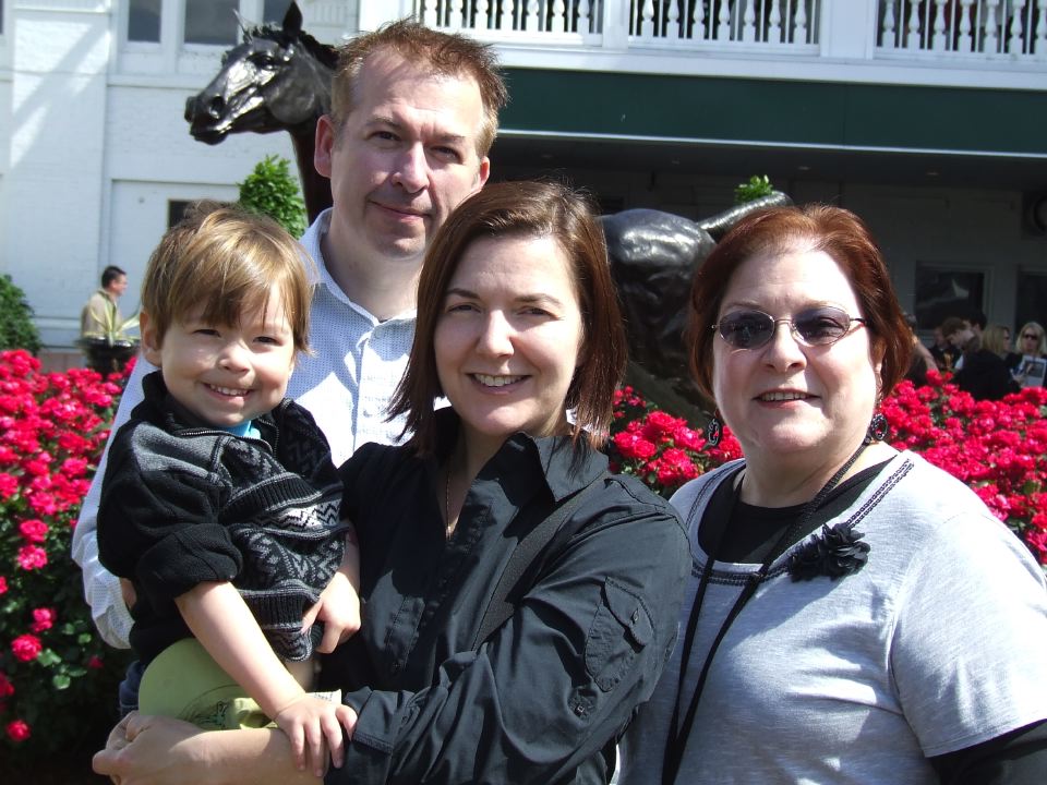 Max, Dannie, Ruth, and Mary Lou at Churchill Downs, May 2010