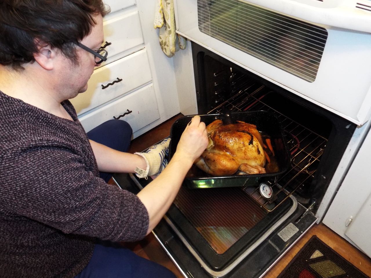 Chef Ben Bastes the Turkey