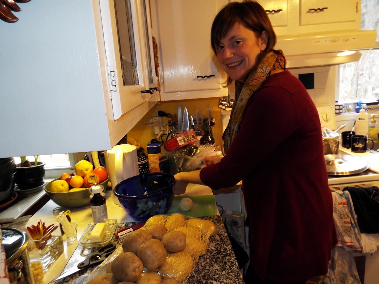 Hilary Peels the Potatoes