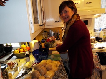 Hilary Peels the Potatoes